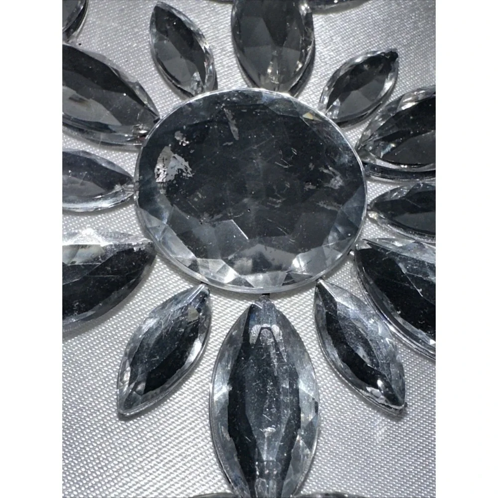 Pier One Snowflake Ornament Shiny Gem bling Decoration Needs TLC Repair
